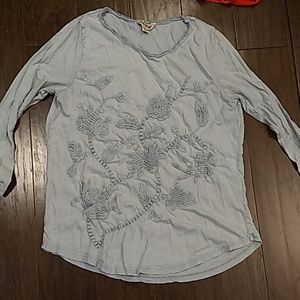 Lucky Brand 3/4 sleeve shirt with flowers size S